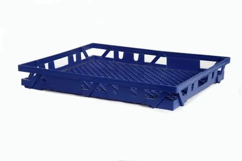 Plastic crate blue Stock Photos
