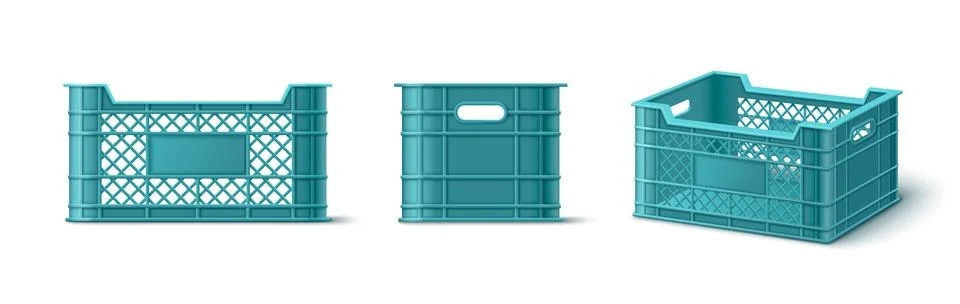 Plastic crate box. Fruit and vegetable basket Stock Illustration