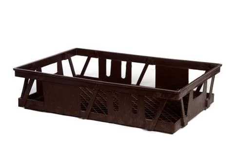 Plastic crate brown Foto stock