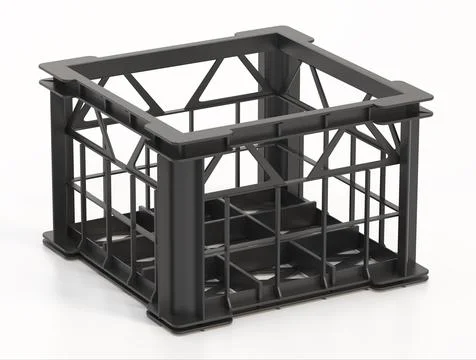 Plastic crate isolated on white background. 3D illustration Stock Illustration