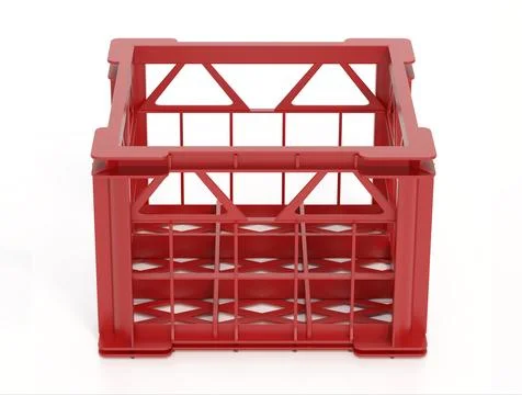 Plastic crate isolated on white background. 3D illustration Stock Illustration