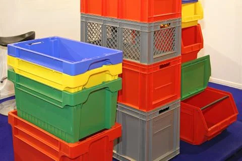 Plastic Crates Delivery Stock Photos