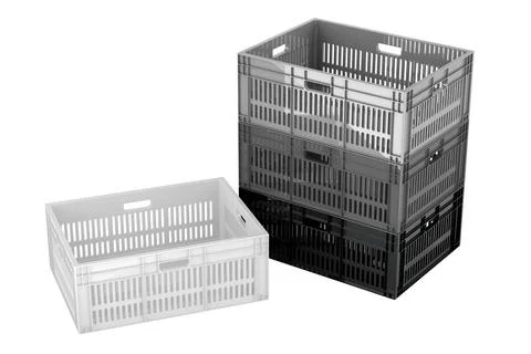 Plastic crates stackable, 3D rendering Illustrazione stock
