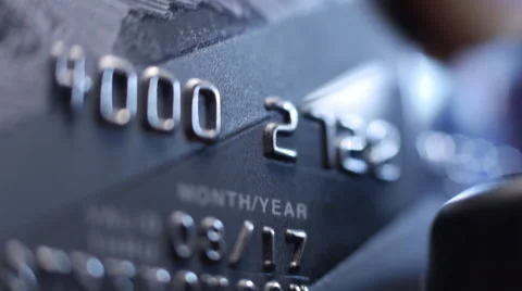 Plastic Credit Card and PIN Terminal Stock Footage