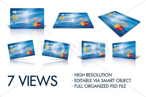 Plastic Credit Card MockUp PSD Template