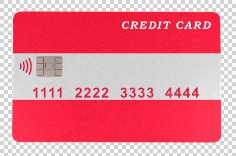 Plastic credit card in the shape of the Austrian flag Stock Illustration
