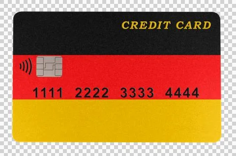 Plastic credit card in the shape of the flag of Germany Stock Illustration