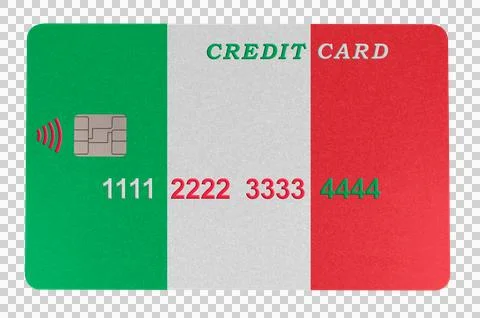 Plastic credit card in the shape of the flag of Italy Stock Illustration