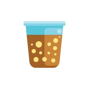 Plastic cup with blue lid containing boba tea representing refreshing beverag Stock Illustration