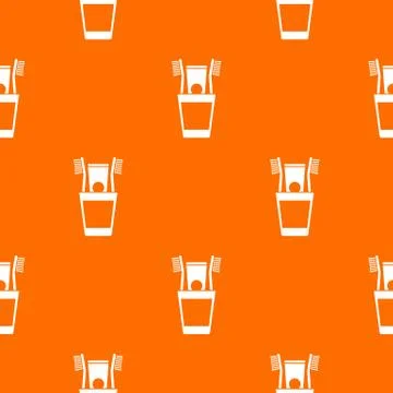 Plastic cup with brushes pattern seamless イラスト素材