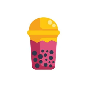 Plastic cup of bubble tea with tapioca balls is waiting for you to drink it Stock Illustration