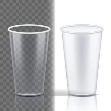 Plastic Cup . Clean Object. Drink Mug. Disposable Tableware Clear Empty Stockillustratie