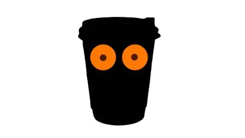 Plastic cup for coffee in the form of an illustration isolated on white. Stock Illustration