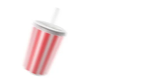 A plastic cup. Cola. Fast food. White background. Stock Footage 227205664