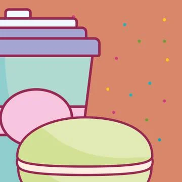 Plastic cup container with candy Stock Illustration