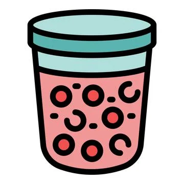 Plastic cup containing boba tea with tapioca balls Stock Illustration