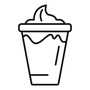 Plastic cup full of chocolate ice cream melting under the summer sun イラスト素材