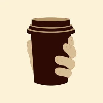 Plastic Cup in Hand Stock Illustration