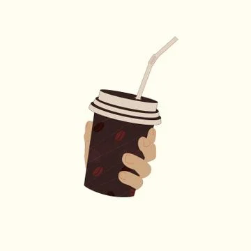 Plastic Cup in Hand Stock Illustration