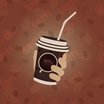 Plastic Cup in Hand Illustrazione stock