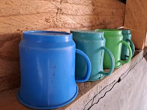 Plastic cup with handle Stock Photos