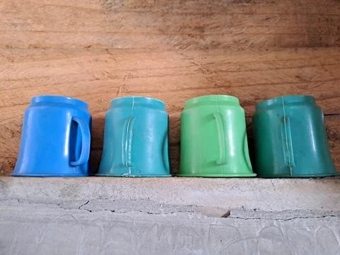 Plastic cup with handle Stock Photos