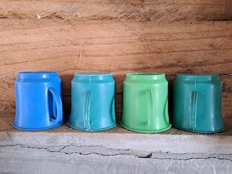 Plastic cup with handle Stock-Fotos