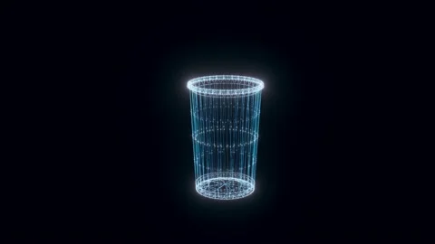 Plastic Cup hologram Rotating Stock Footage 154764853
