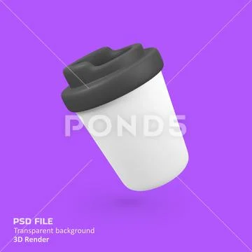 Plastic cup isolated 3d render icon illustration Modello PSD