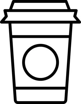 Plastic Cup Line Icon Design Stock Illustration