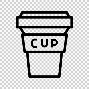 Plastic Cup Outline Icon. Can be used for website UI and mobile applications. Stock Illustration