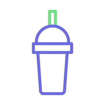 Plastic cup with straw icon. Concept of takeaway, beverage, and refreshment. Stock Illustration