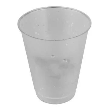 Plastic cup with straw isolated on white background Foto stock