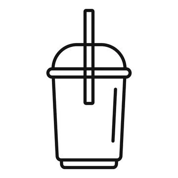 Plastic cup with straw representing bubble tea beverage icon Stock Illustration