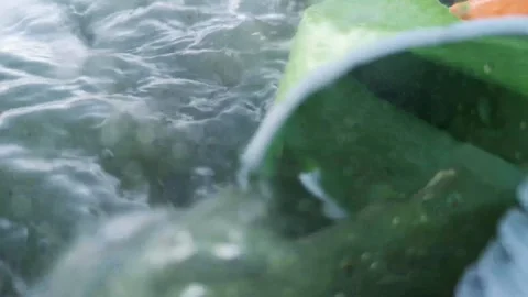 Plastic cups and tubes in the bottle. Live macro photography plastic. Perspectiv Stock Footage 111645352