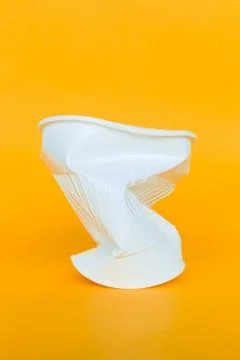 Plastic cups into the garbage Stock Photos