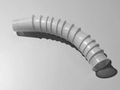 Plastic cups on grey background Stock Photos