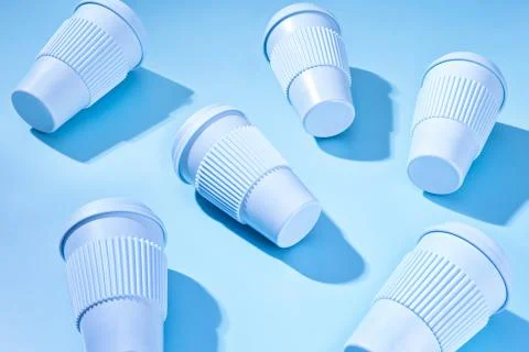 Plastic cups, mugs pattern. Stock-Fotos