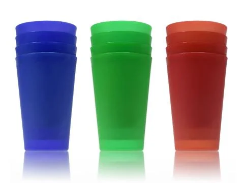 Plastic cups Stock Photos