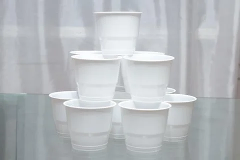 Plastic cups Stock Photos