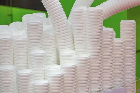 Plastic Cups Production Foto stock