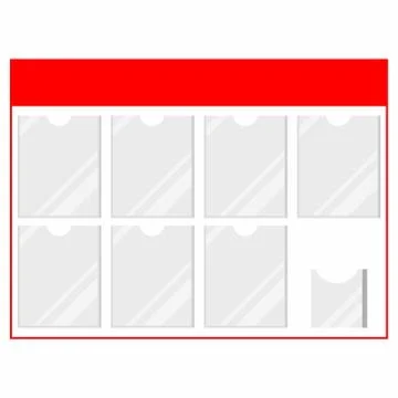 Plastic customer information board template with document holders for shopes  Stock Illustration