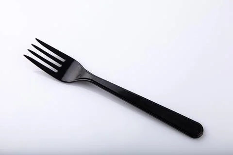 Plastic cutlery, colored fork, suitable for travel Stock Photos