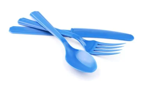 Plastic cutlery Stock Photos