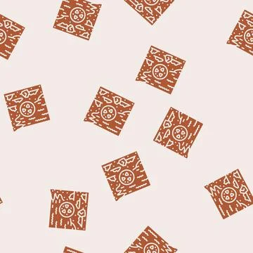 Plastic debris on beach microplastics glyph seamless pattern Stock Illustration