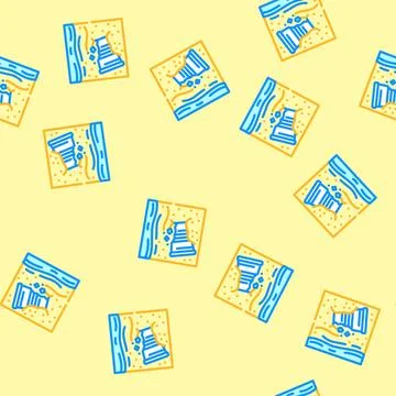 Plastic debris beach microplastics vector seamless pattern 스톡 일러스트