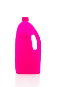 Plastic detergent container on white background Stock Photos