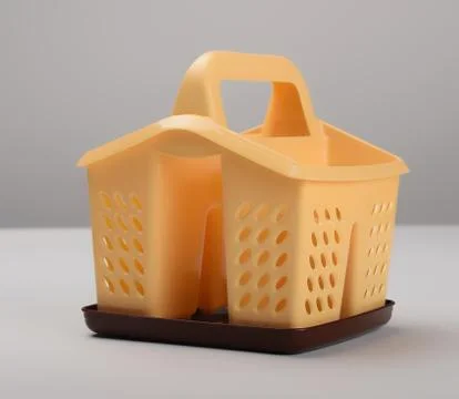 Plastic device for draining cutlery Foto stock