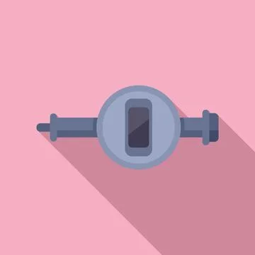 Plastic digital micrometer icon flat vector. Scale precise machine Stock Illustration