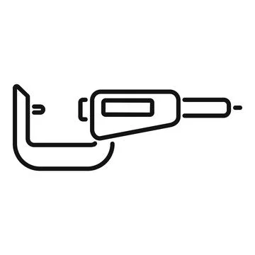 Plastic digital micrometer icon outline vector. Scale precise machine Stock Illustration